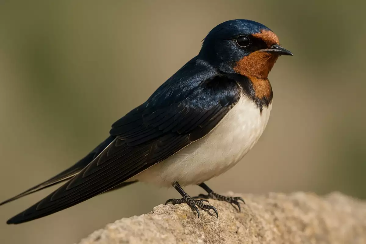 Golondrina común en un cable