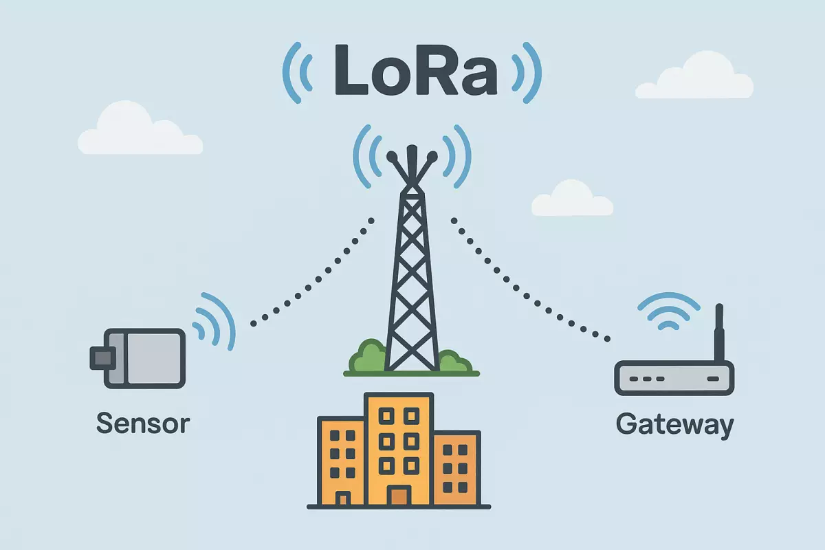 Nodos rurales conectados formando una red LoRa