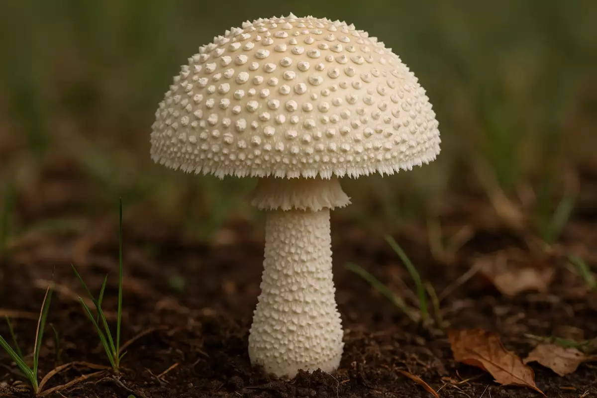 Amanita vittadinii con verrugas escamosas claras