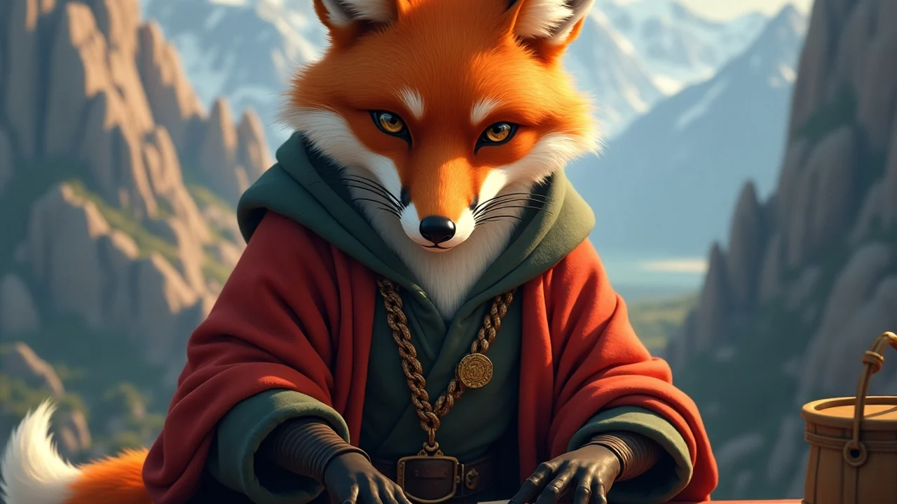 Zorro jugando al Mahjong en Picos de Europa