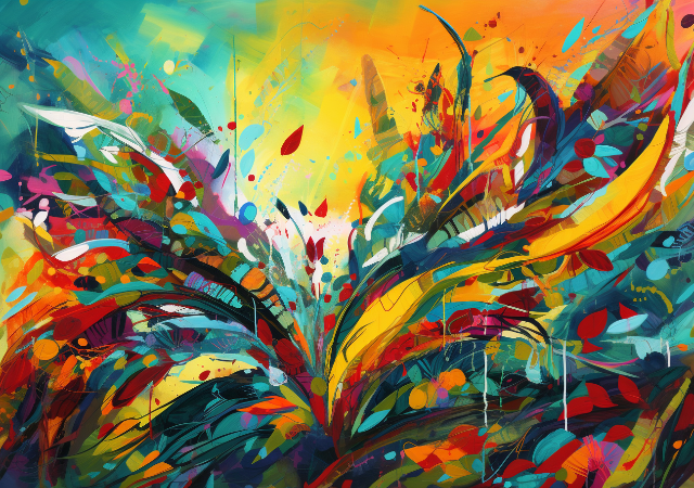 Cuadro abstracto Ritmo tropical