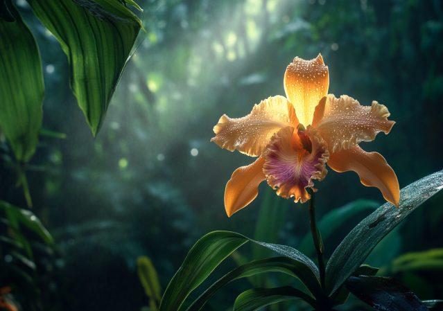 cuadro Orquídea Dorada en la Selva