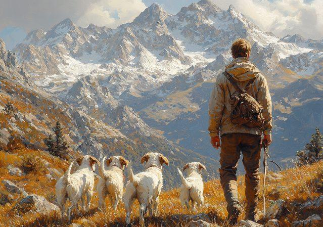 cuadro Perreando los Picos de Europa